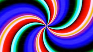 a colorful swirl with a black background
