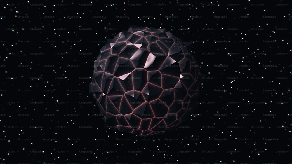 a black object with a lot of stars in the background