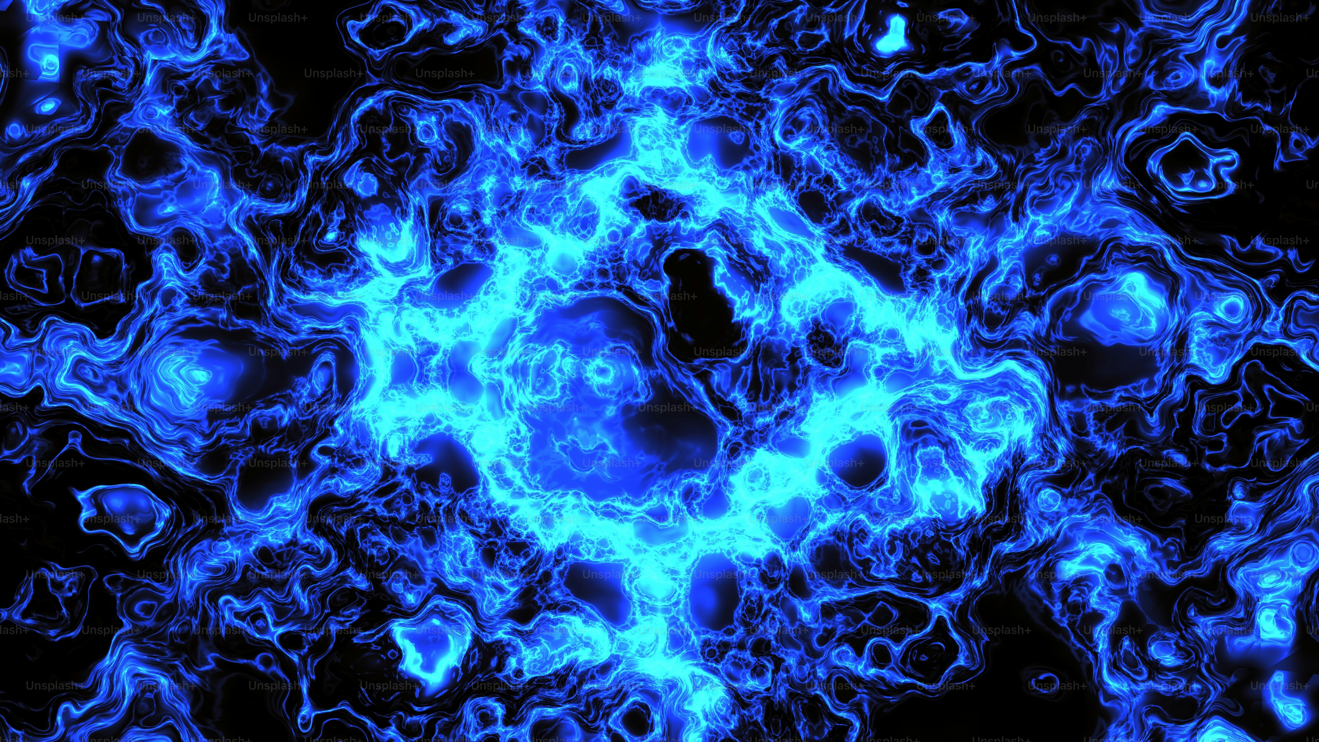 a blue and black background with a circular design