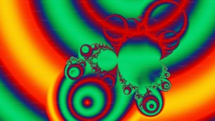 a computer generated image of a green and red swirl