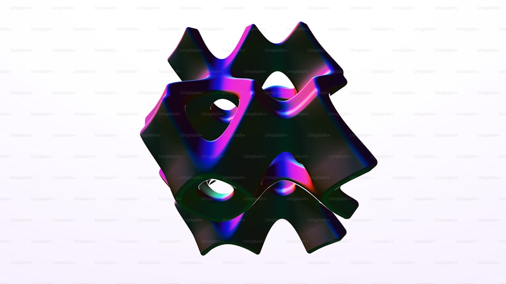 Una imagen generada por computadora de un objeto negro y púrpura