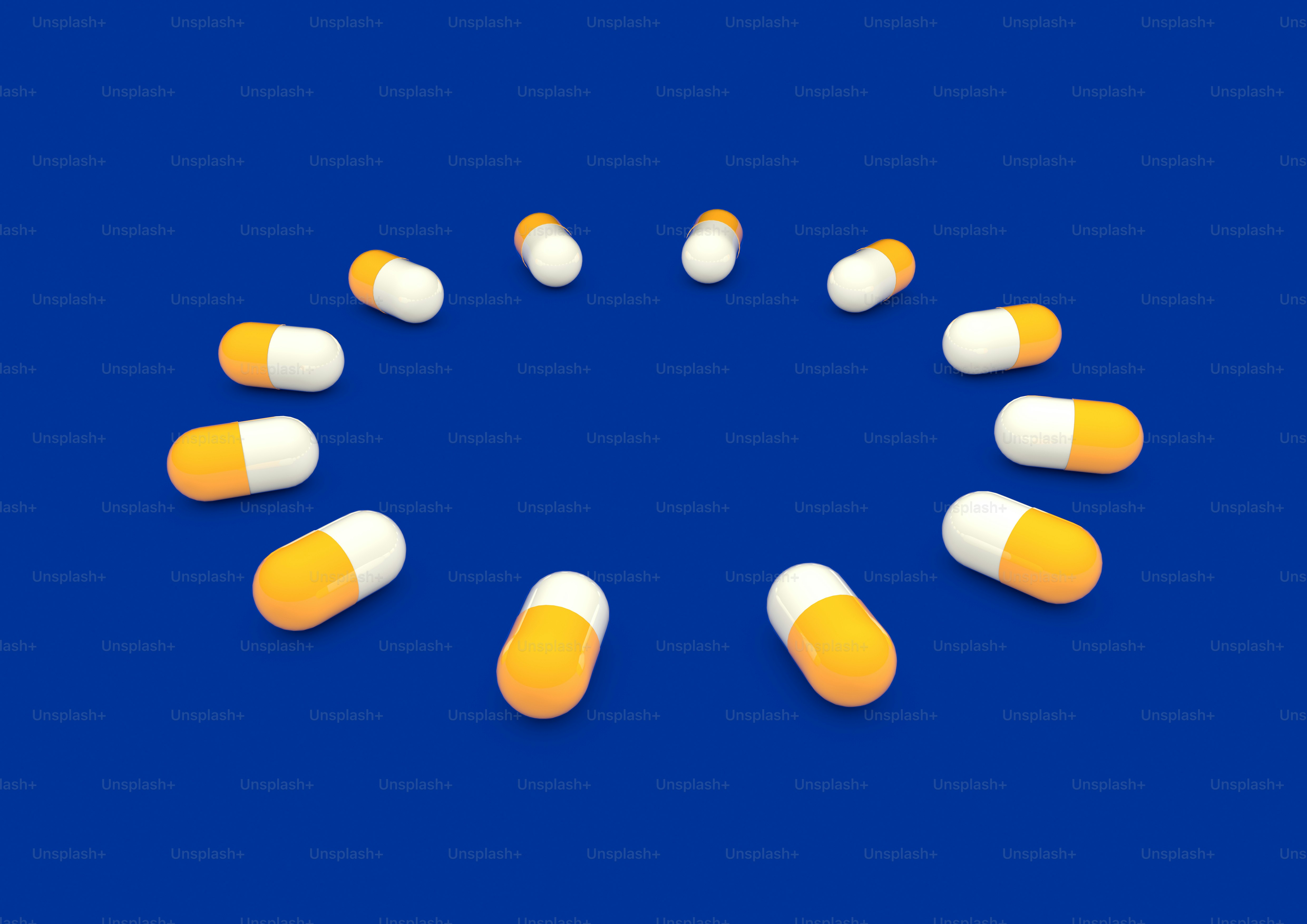 3D render of the flag of pills in the form of an EU flag