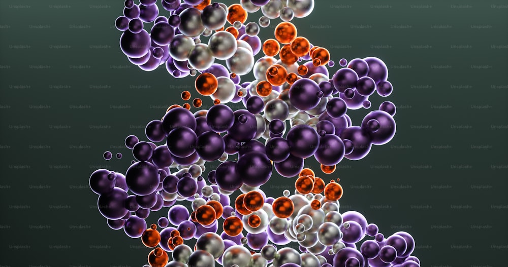 an image of a bunch of purple and orange balls