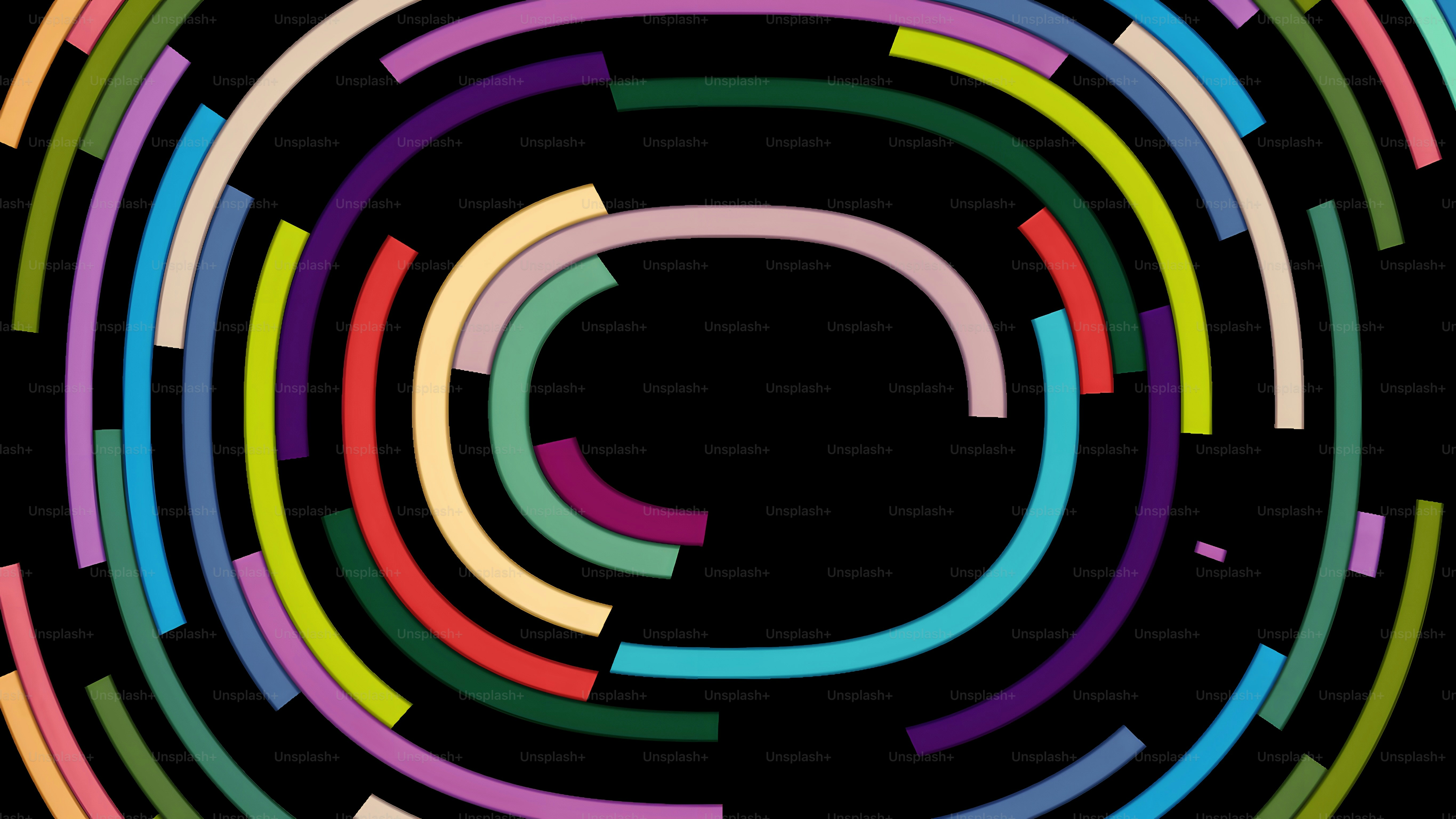 un cercle multicolore avec un fond noir