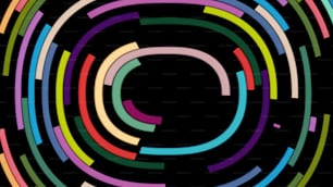 a multicolored circle with a black background