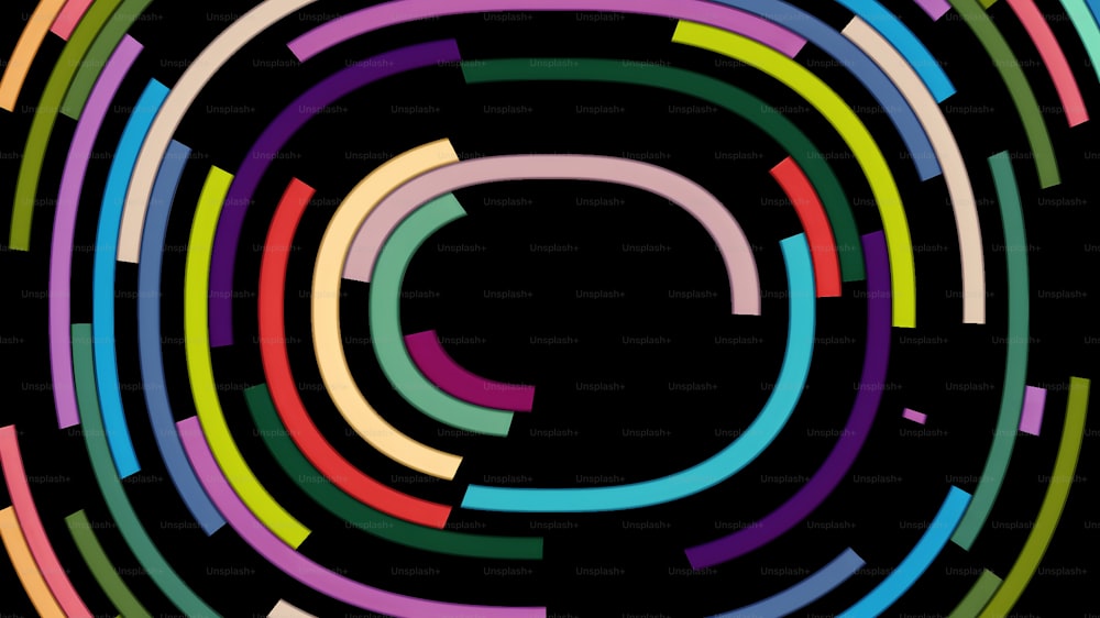 a multicolored circle with a black background