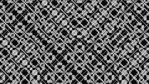 um padrão quadriculado preto e branco com um fundo preto