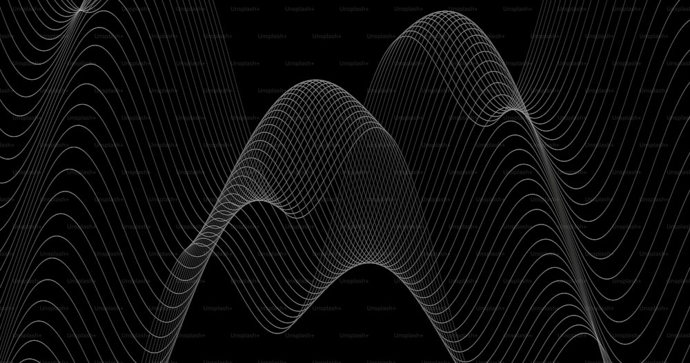 an abstract black and white background with wavy lines