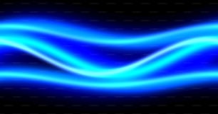 a blue wave of light on a black background