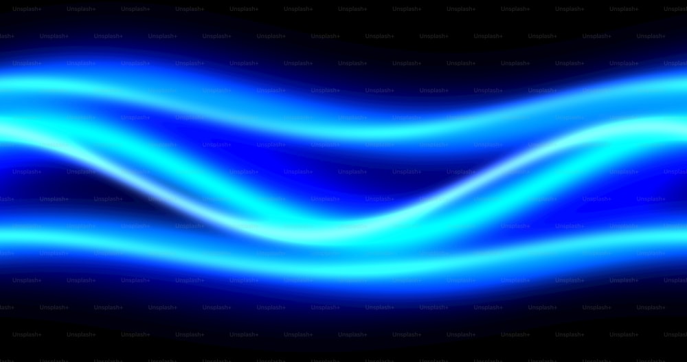 a blue wave of light on a black background