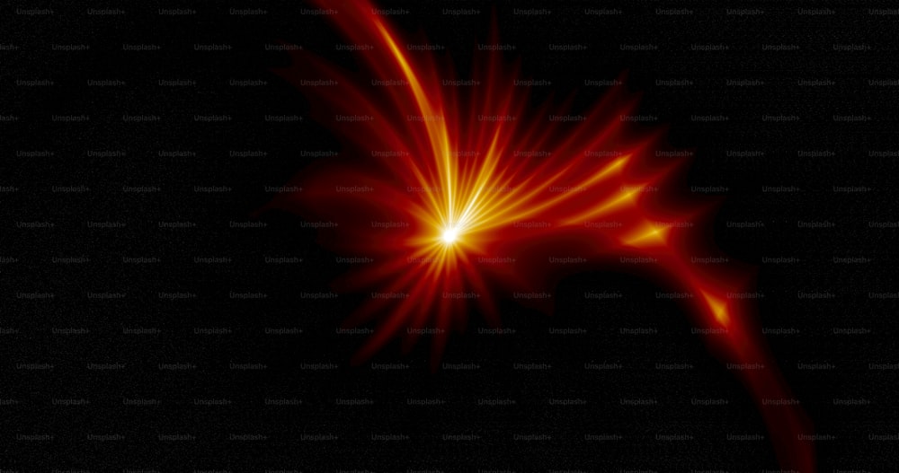 ein leuchtend rotes Objekt mit schwarzem Hintergrund
