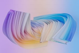 Un'immagine multicolore di un libro curvo su uno sfondo pastello