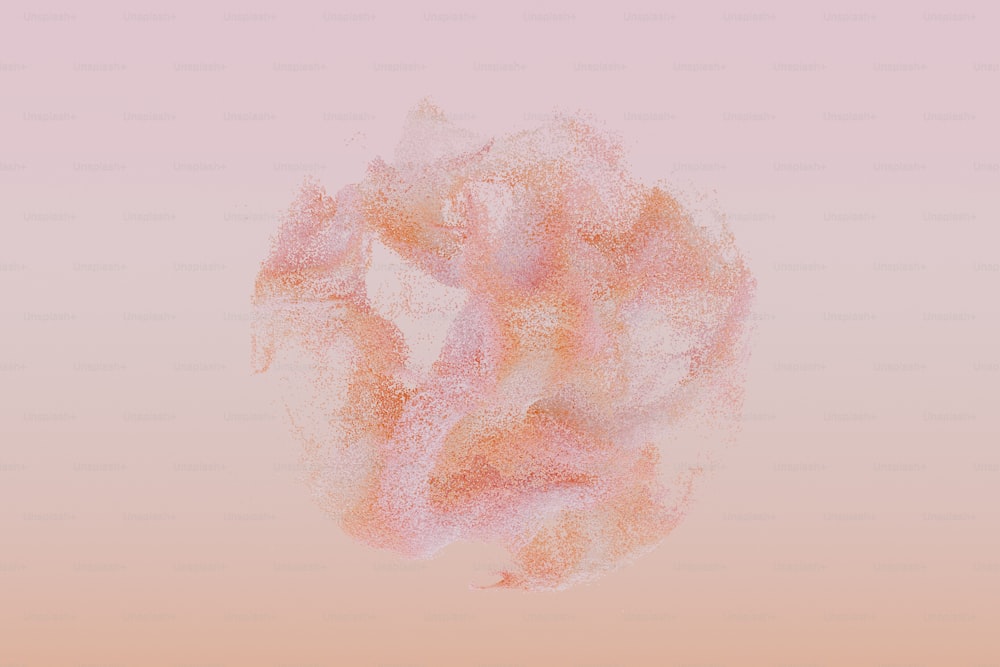 ein verschwommenes Foto eines rosa und orangefarbenen Objekts