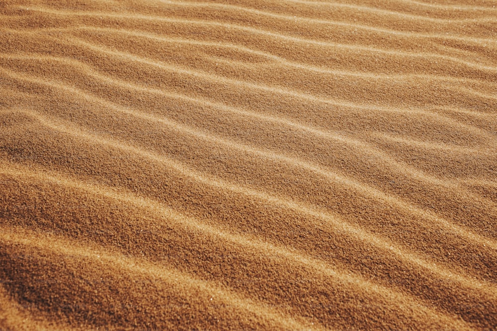 eine sandige Fläche mit kleinen Wellen im Sand