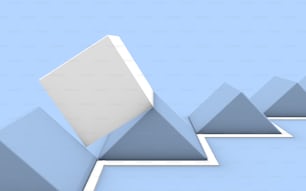 un groupe de trois pyramides avec un carré blanc au milieu