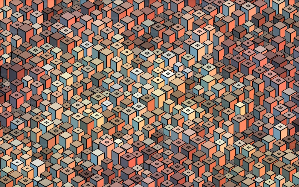 Ein sehr buntes Muster mit vielen Quadraten