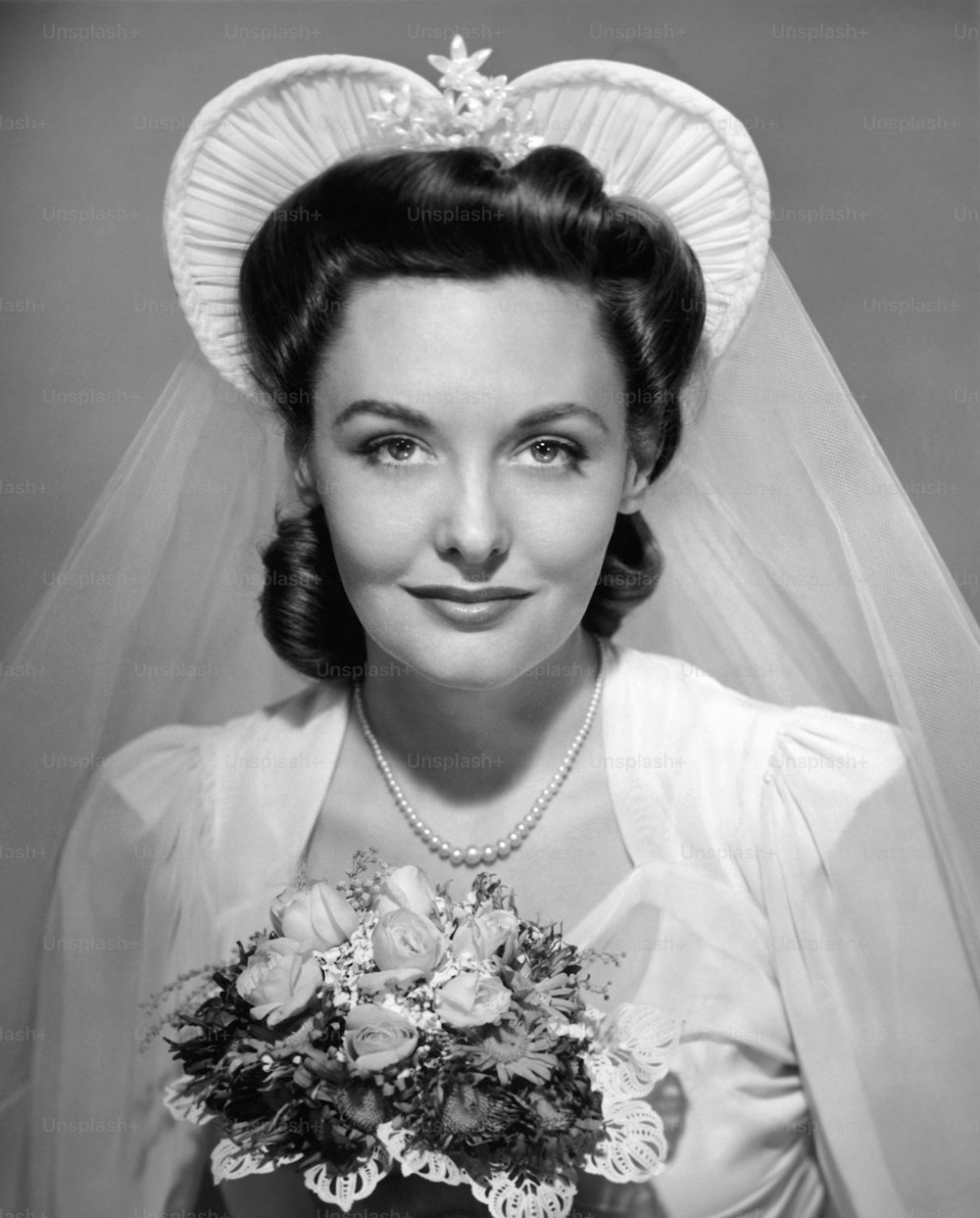 UNITED STATES - CIRCA 1950s:  Portrait of bride.
