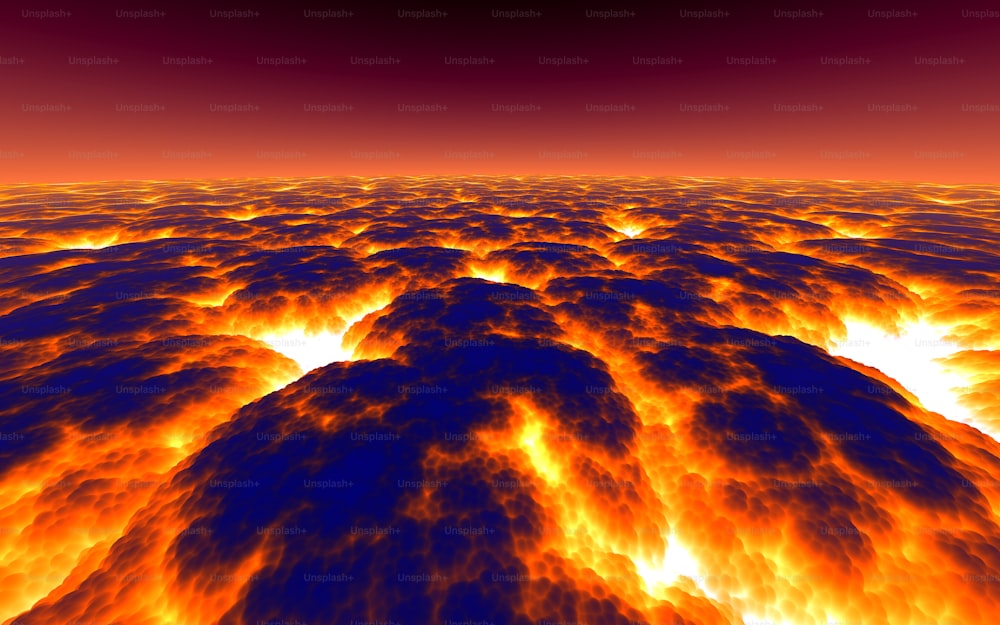 Una imagen generada por computadora de una gran cantidad de nubes