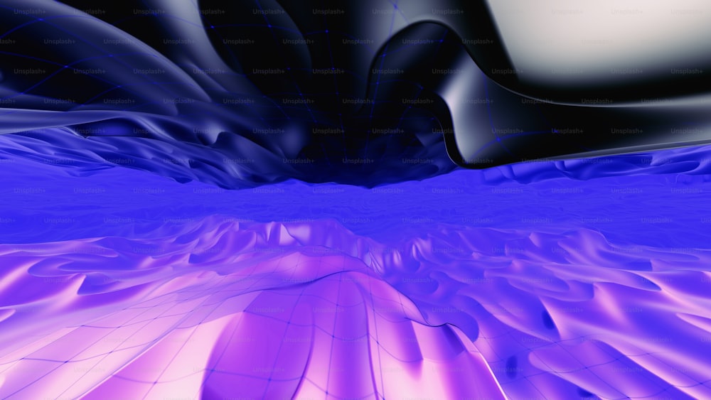 ein computergeneriertes Bild einer blauen und violetten Landschaft