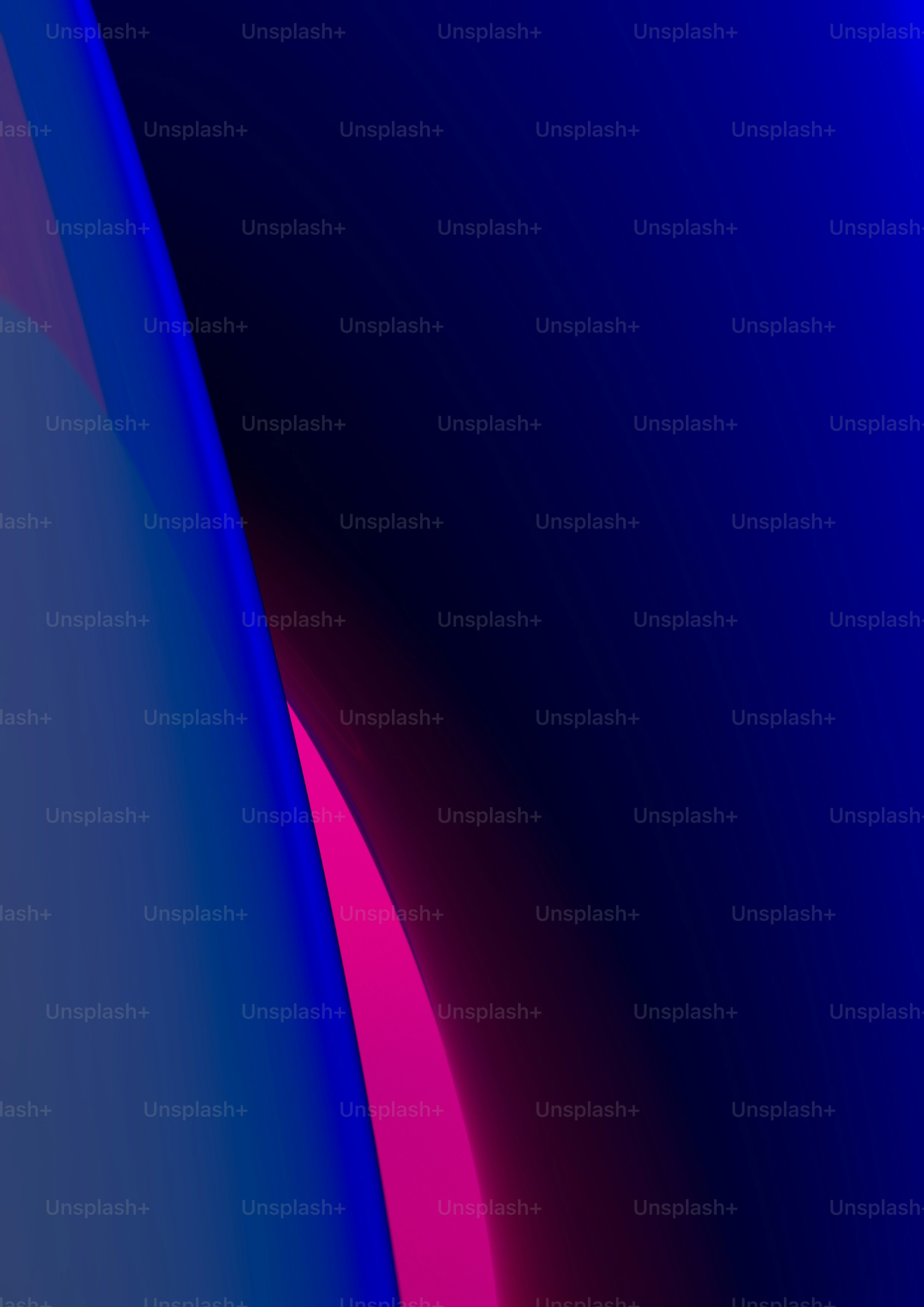 a blue and pink wallpaper with a curved design