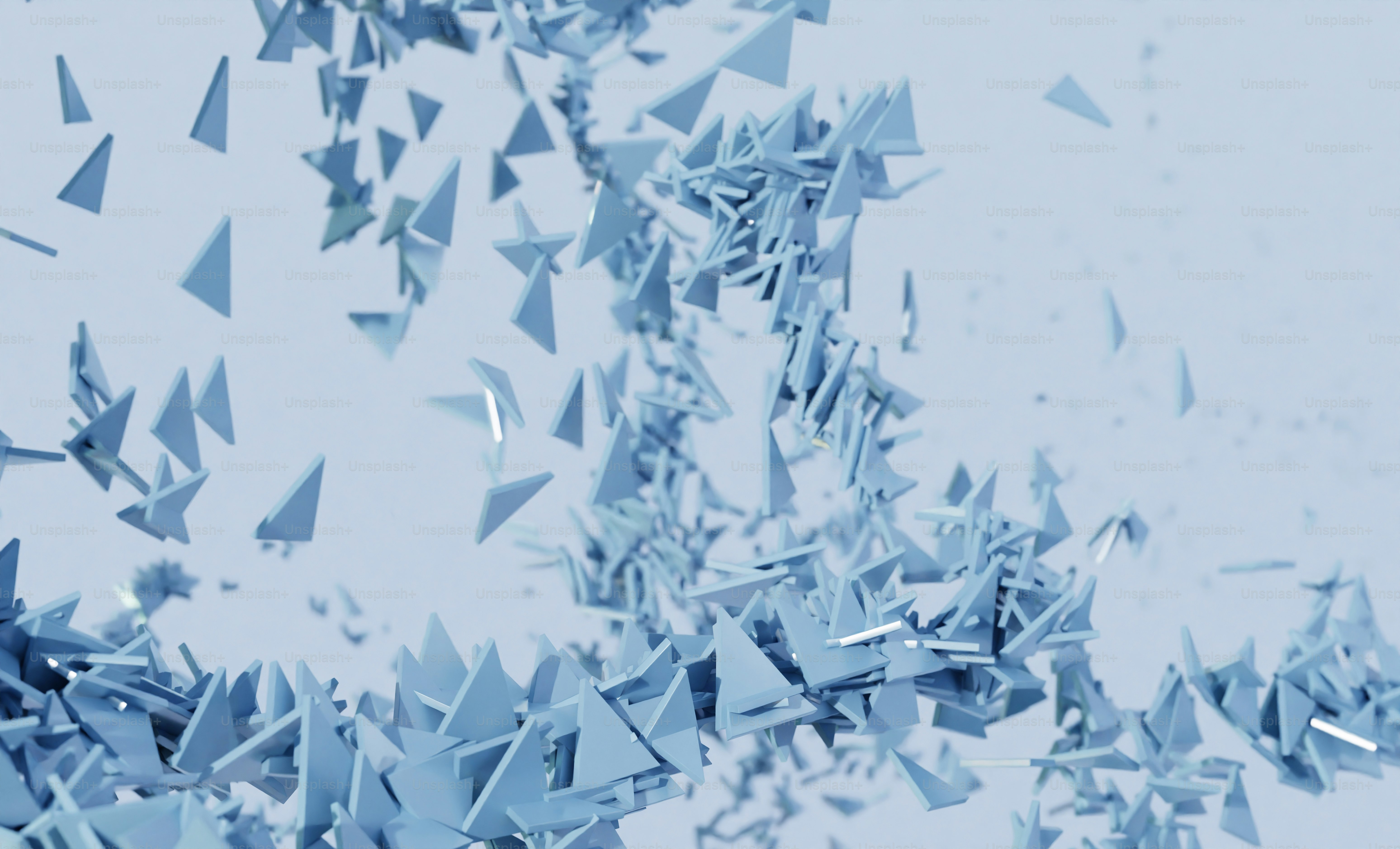 A bunch of blue paper airplanes flying in the sky photo – Wallpaper ...