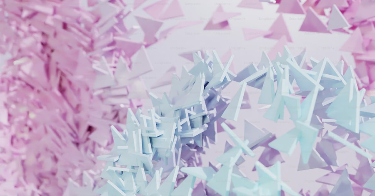 A bunch of pink and blue confetti on a white background photo – Paper