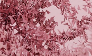 a large group of pink confetti on a pink background