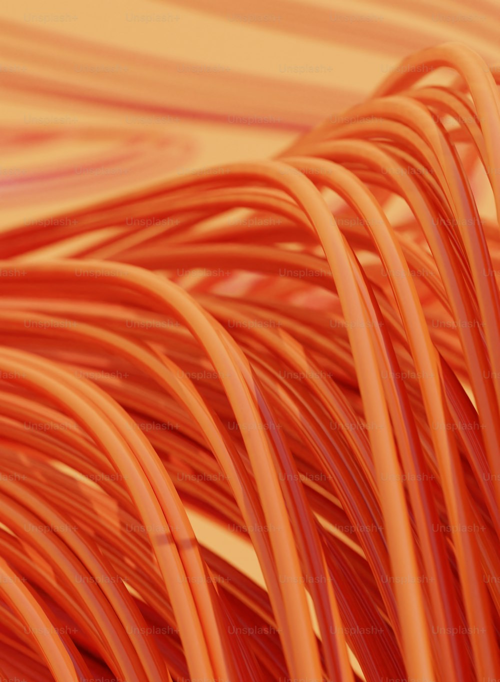 a close up of a bunch of orange wires