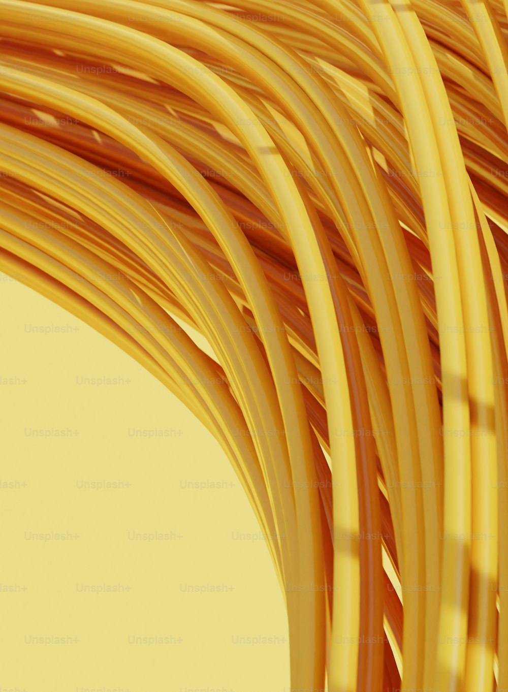 Un primer plano de un montón de cables amarillos