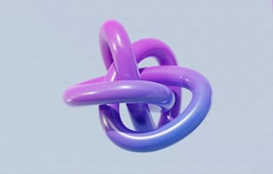 ein lila-blauer Ballon in Form eines Knotens