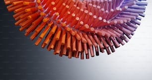 ハートの形をした歯ブラシの色とりどりの彫刻