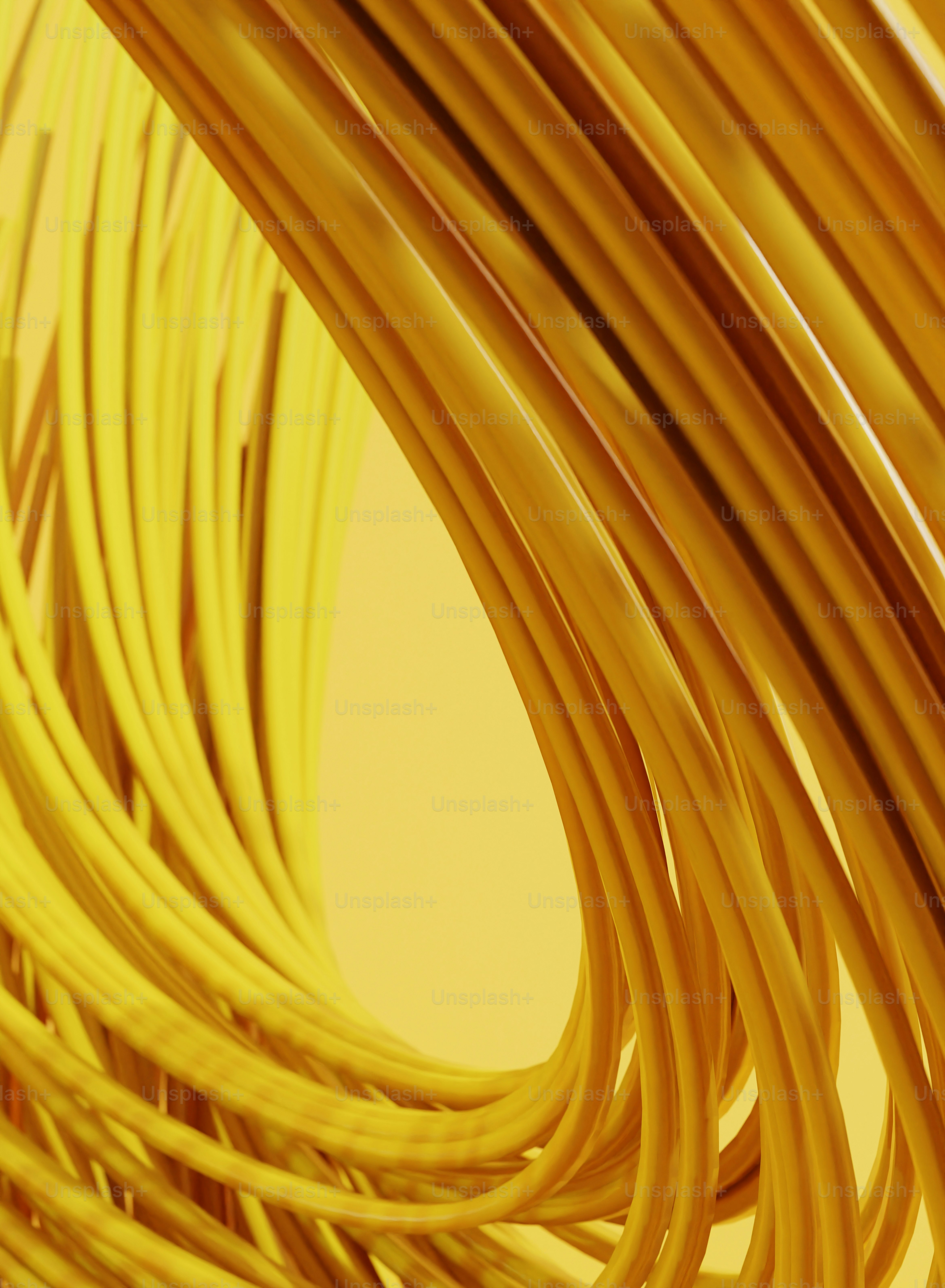a close up of a bunch of yellow wires