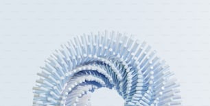 a sculpture made out of toothbrushes on a white background