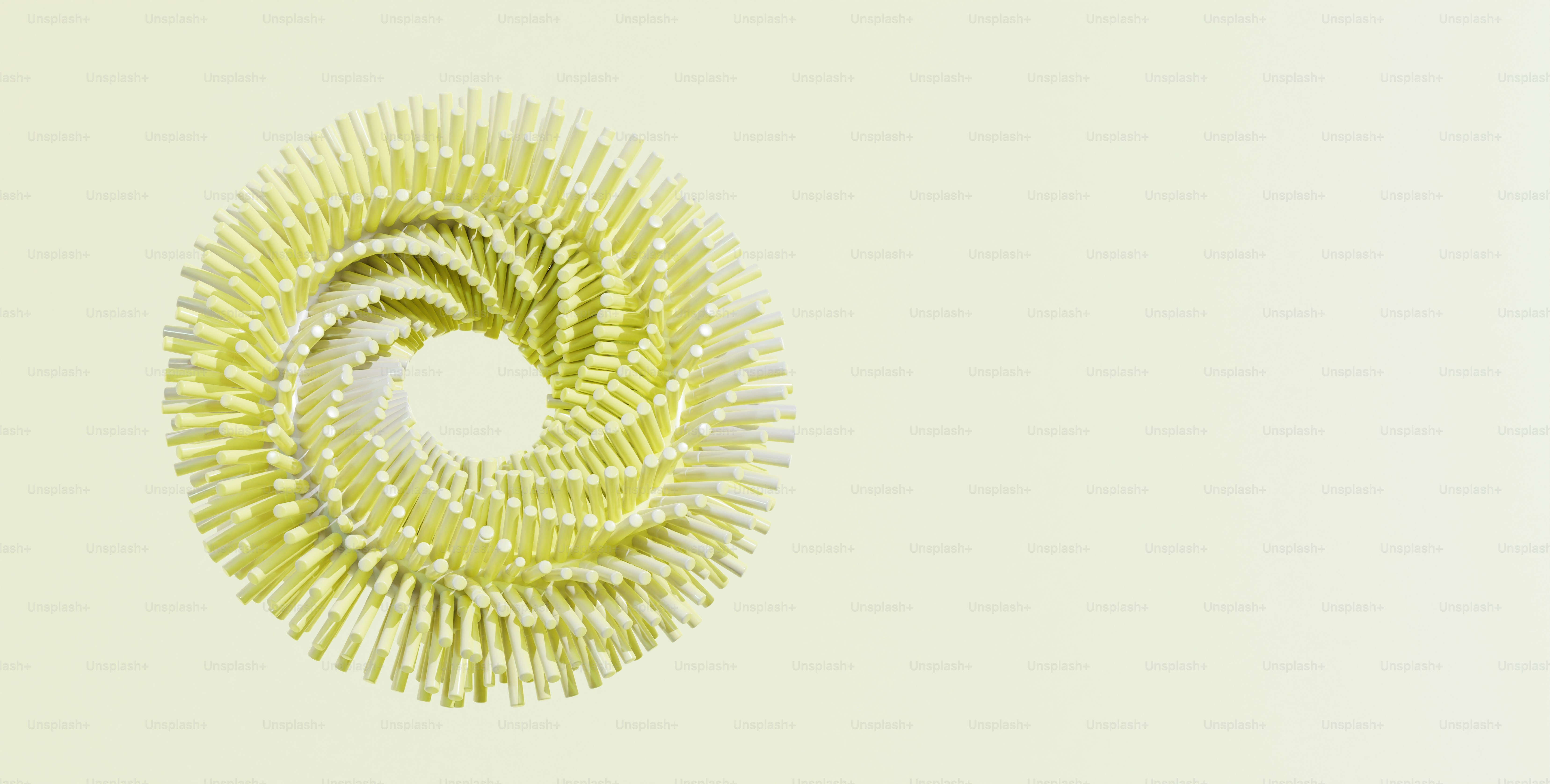 A close up of a yellow object with a white background photo ...