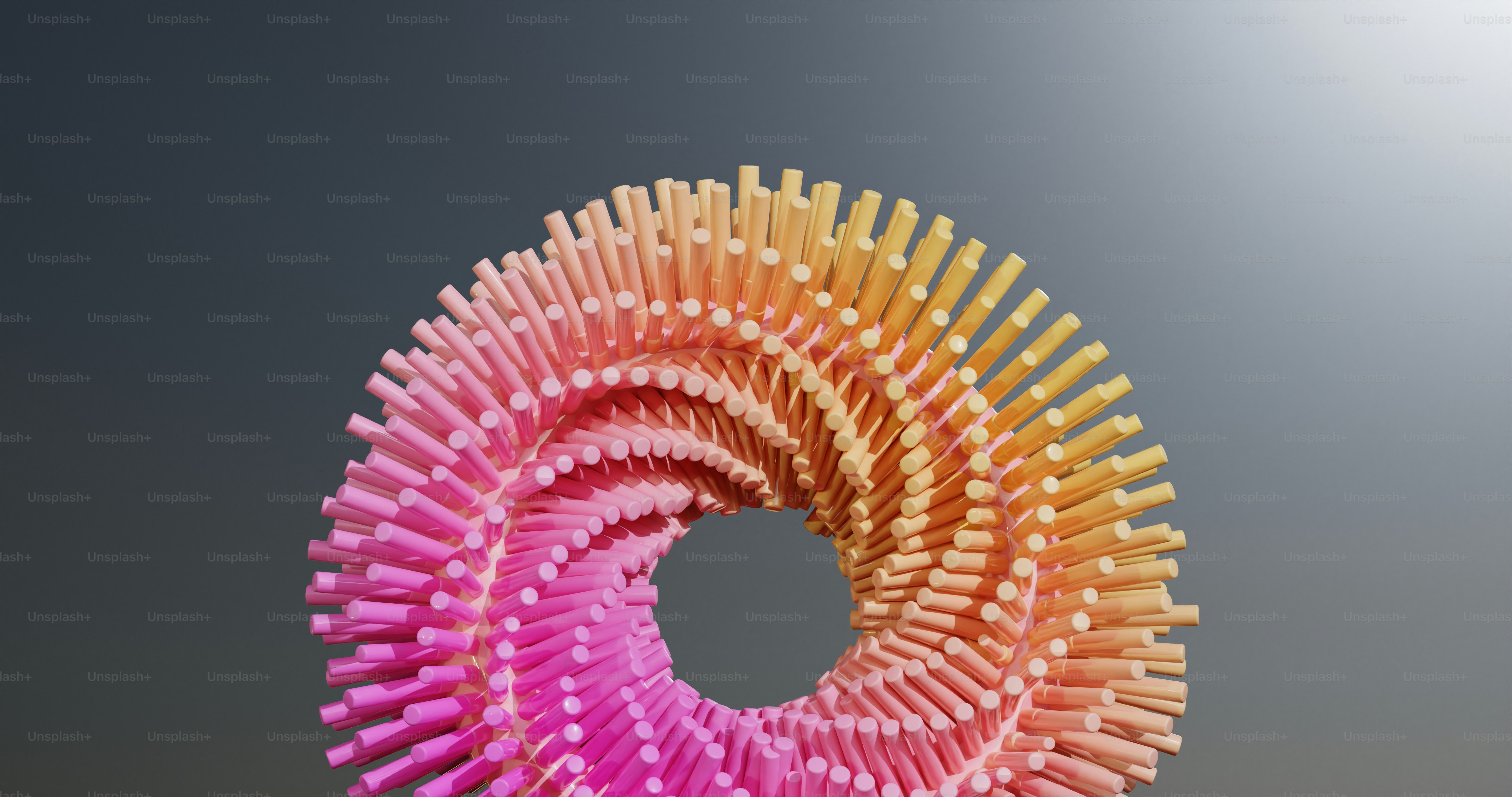 a sculpture made out of toothbrushes in the shape of a spiral