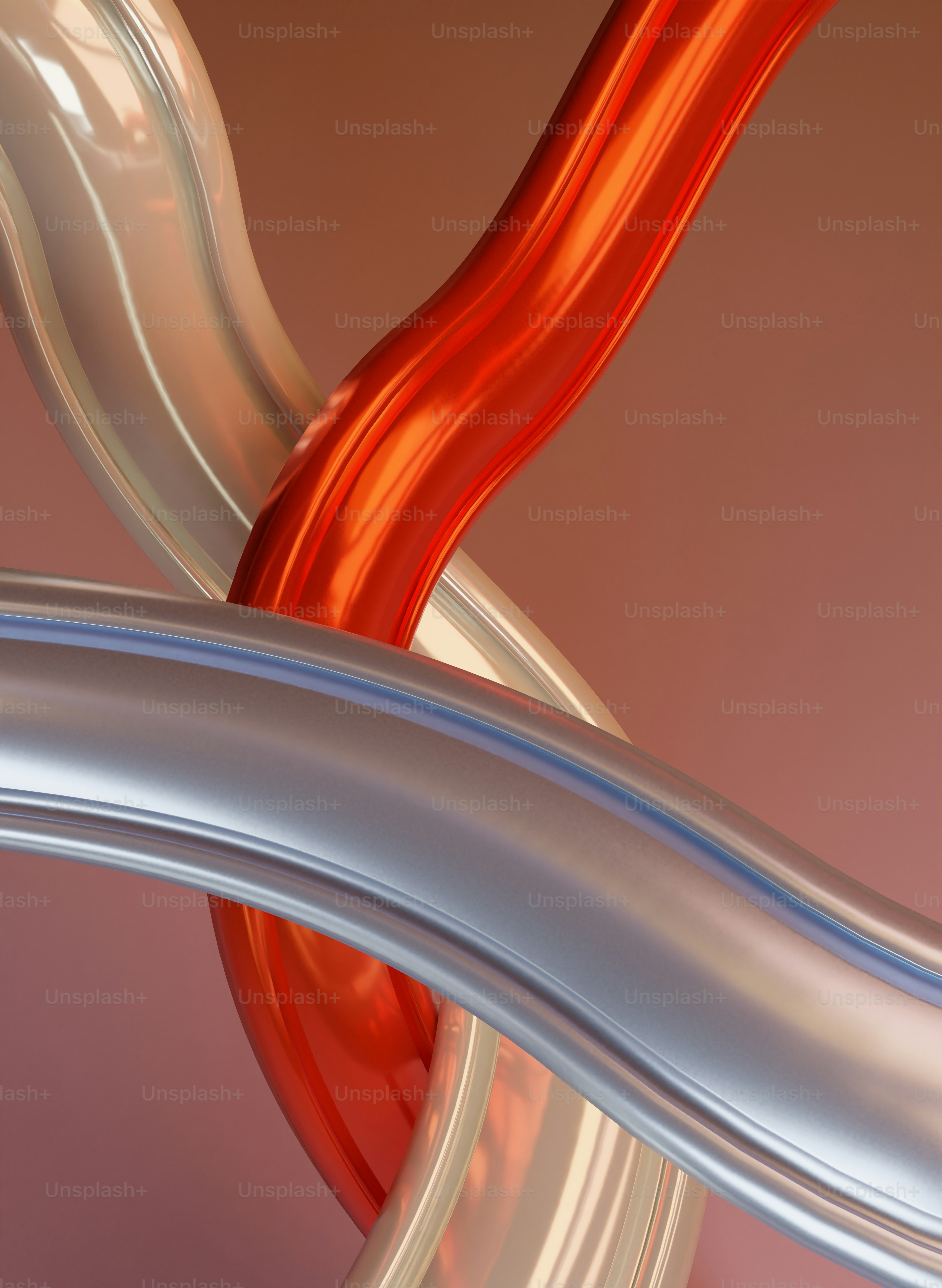 a close up of a red and silver object
