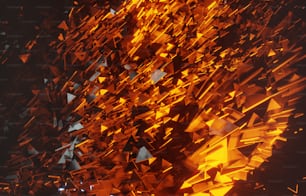 an abstract image of orange and black shapes