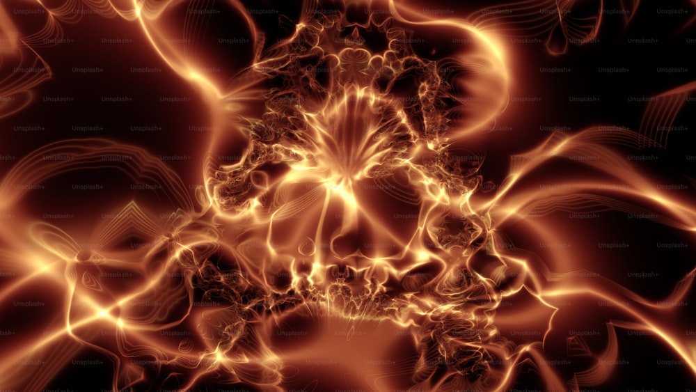ein computergeneriertes Bild einer orangefarbenen Blume
