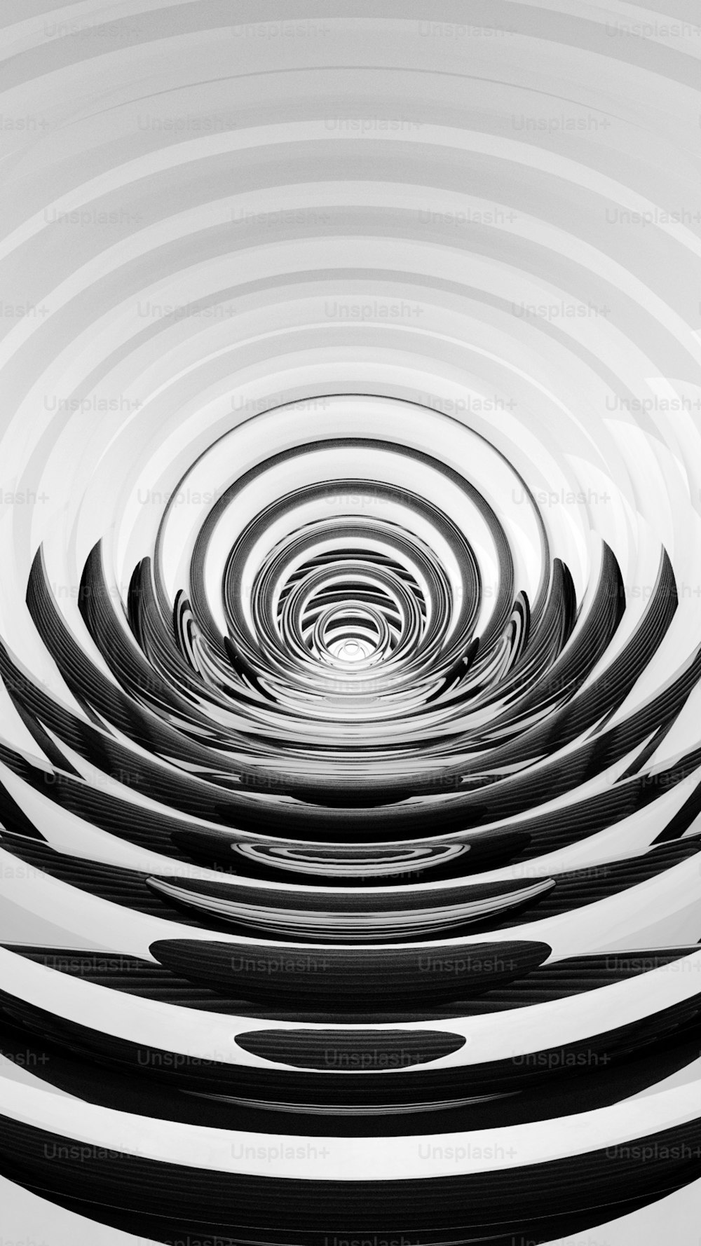 円形の物体の白黒写真