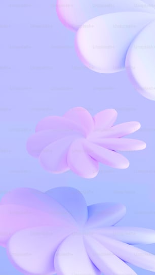 a white and pink flower floating in the air