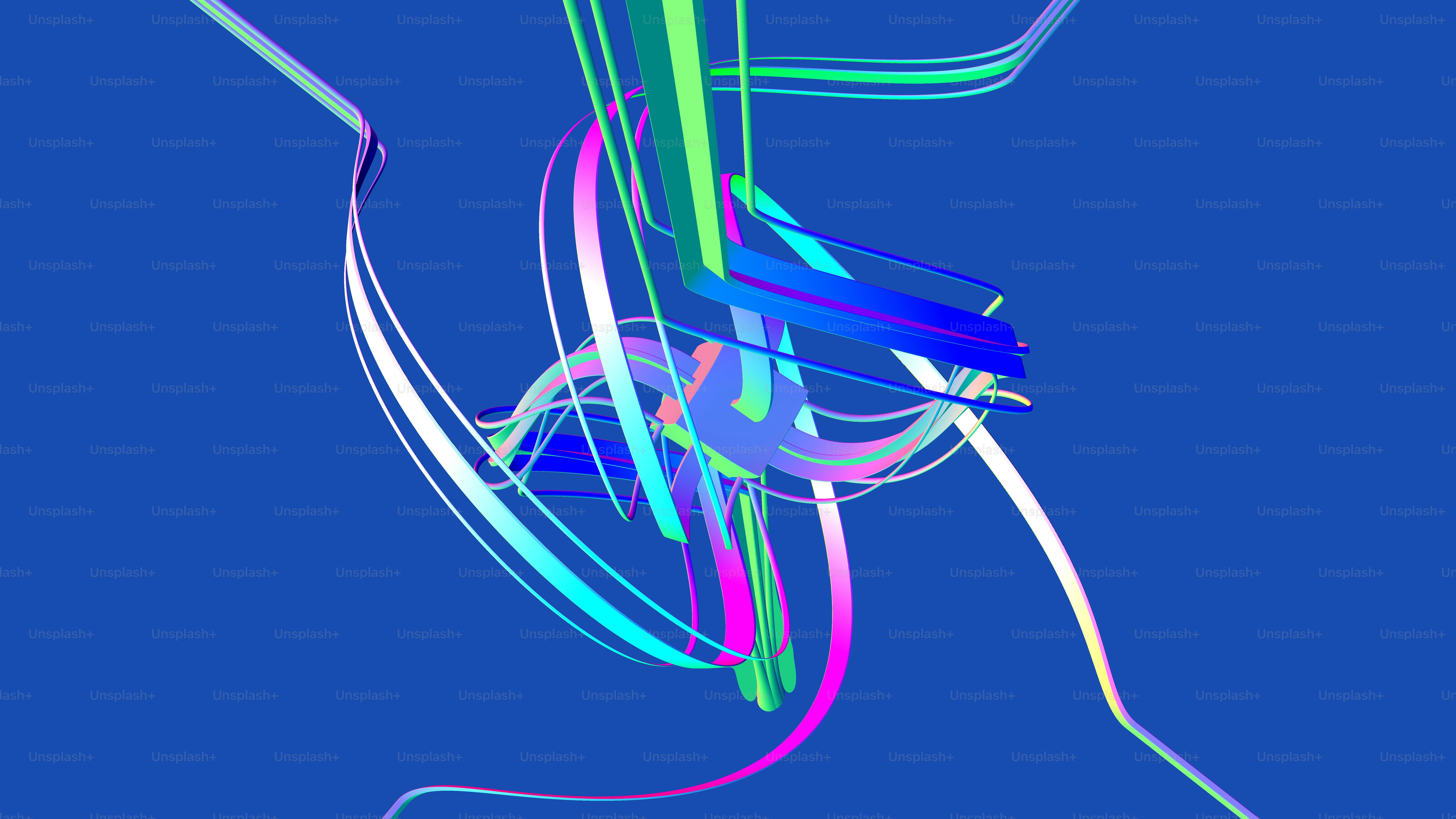 A blue background with a multicolored abstract design photo – Wires ...