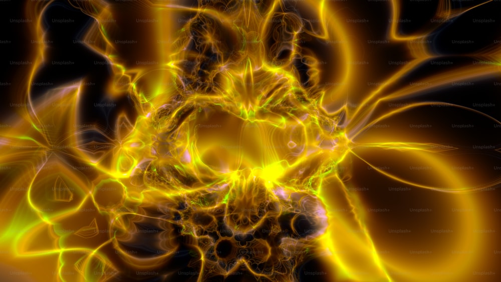 a computer generated image of a yellow flower