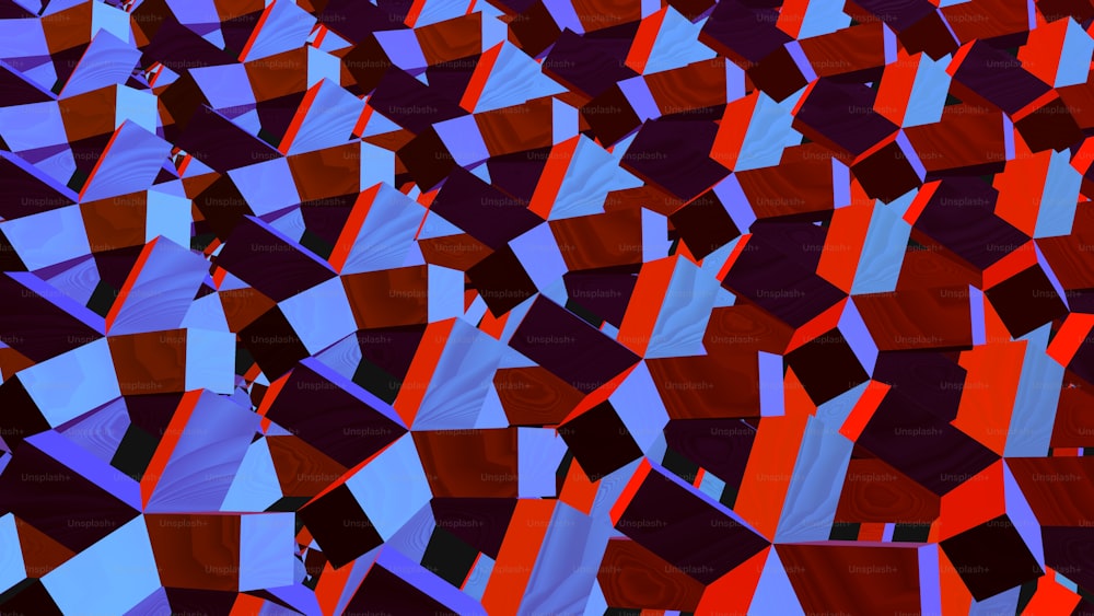 un grande gruppo di quadrati rossi e blu