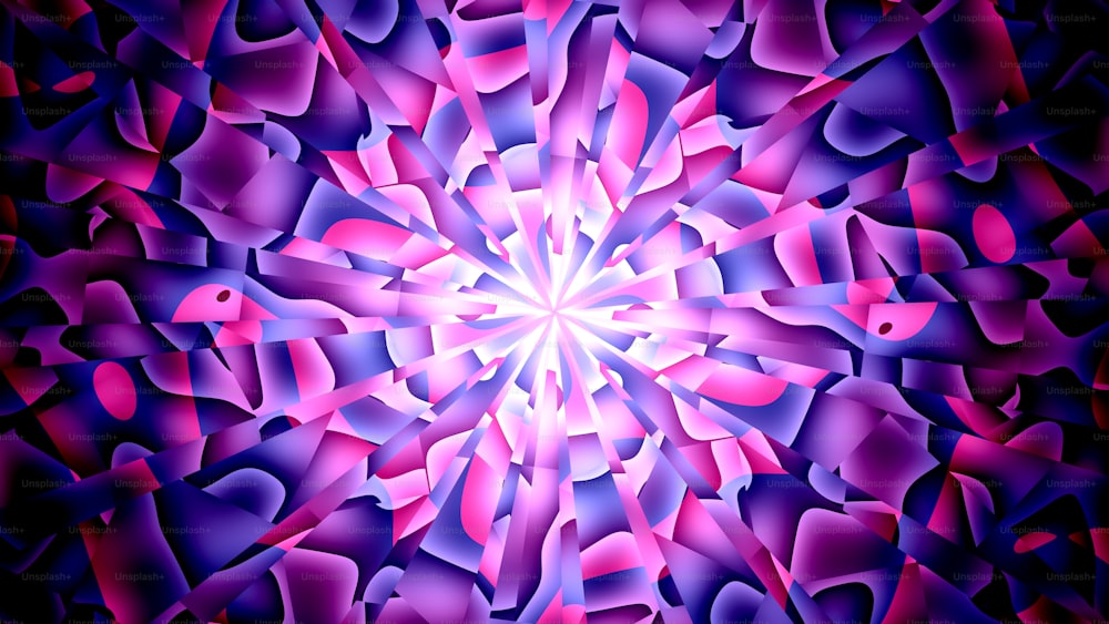 Un'immagine astratta di un fiore rosa e viola