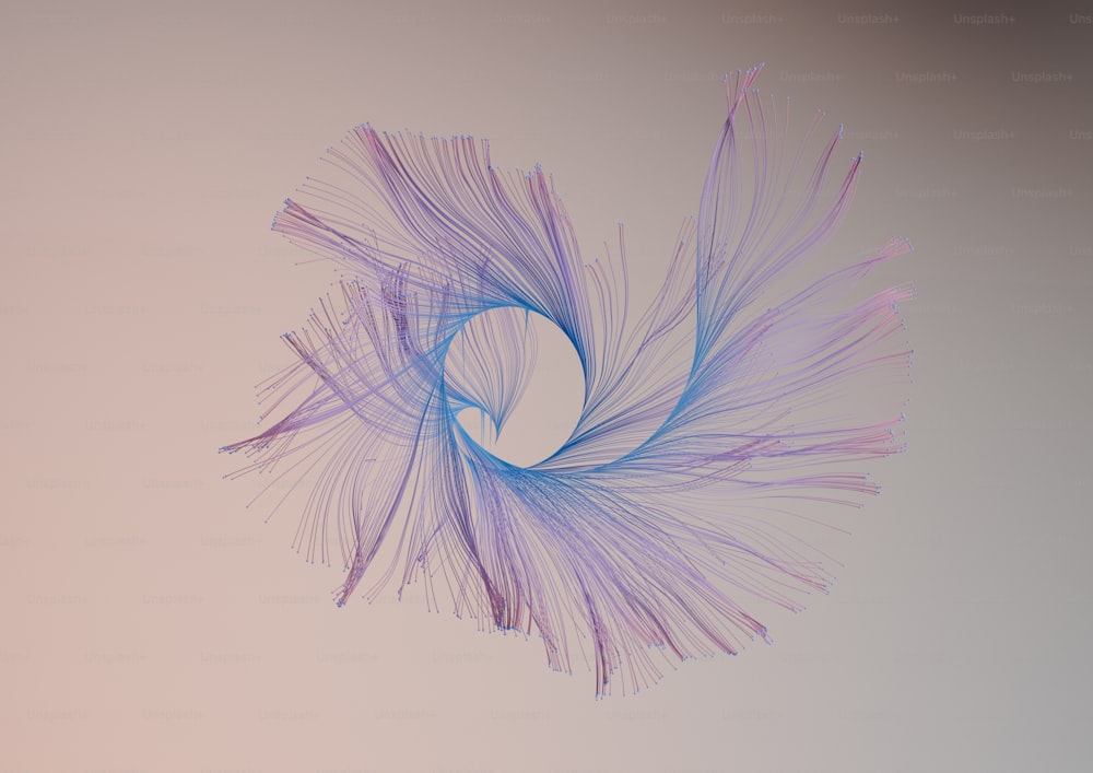 Un objet bleu et violet vole dans les airs