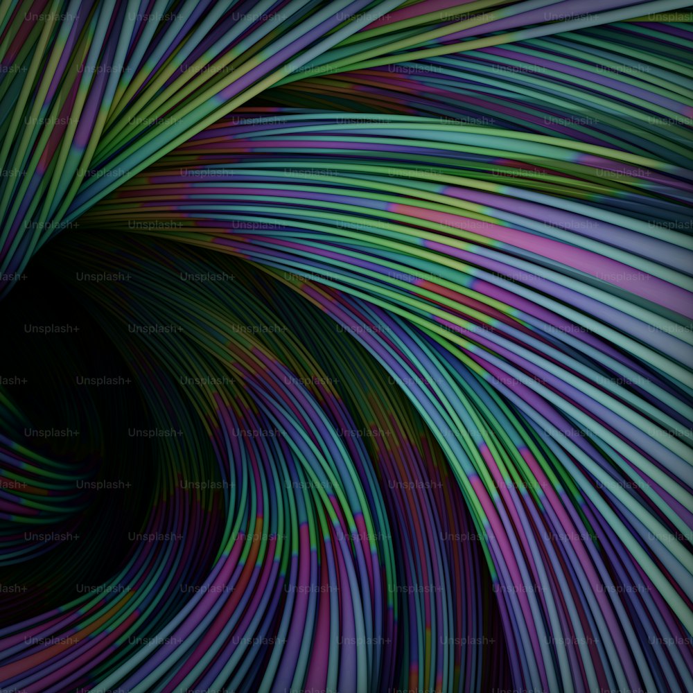 a colorful swirl of lines with a black background