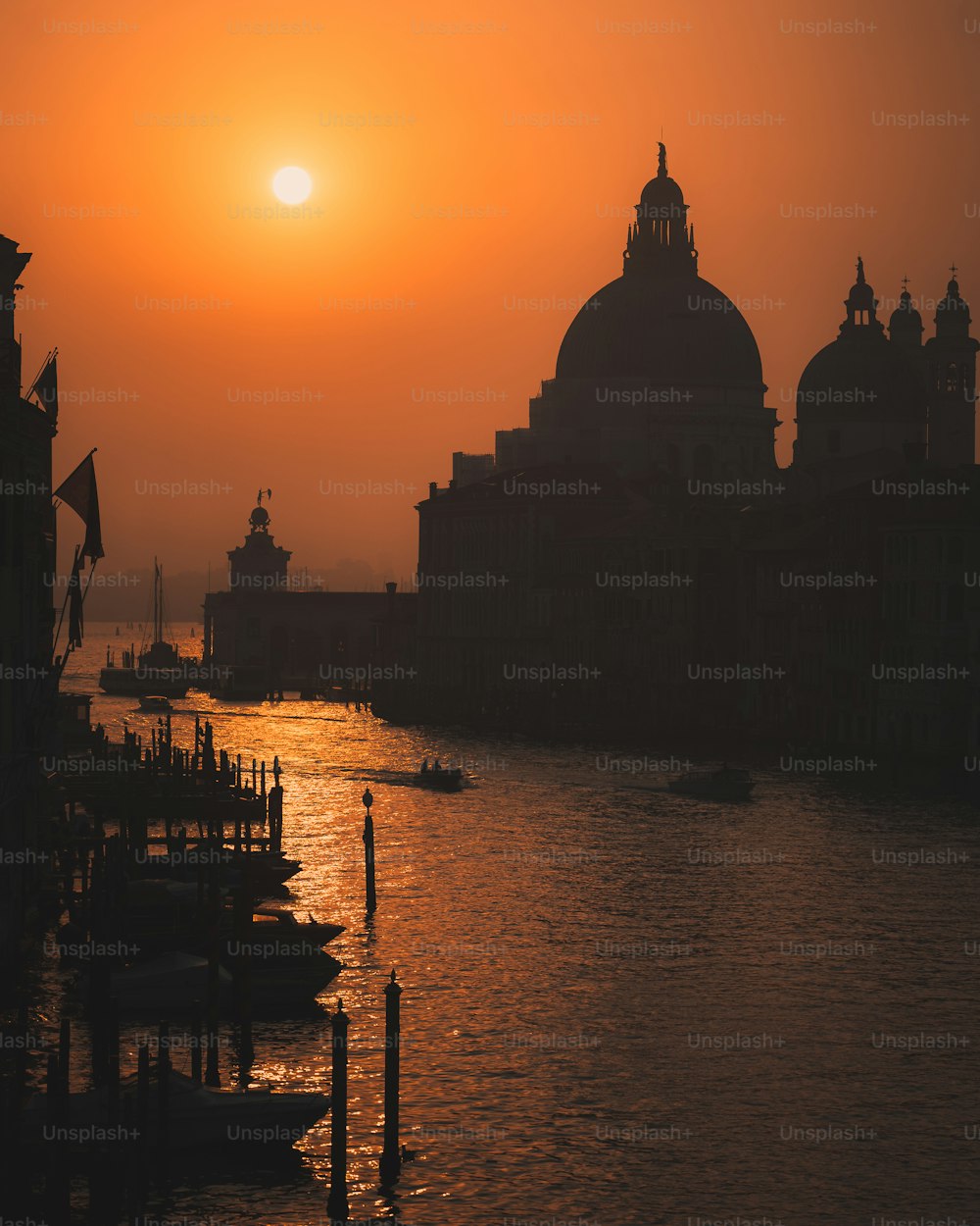 a large body of water with boats in it