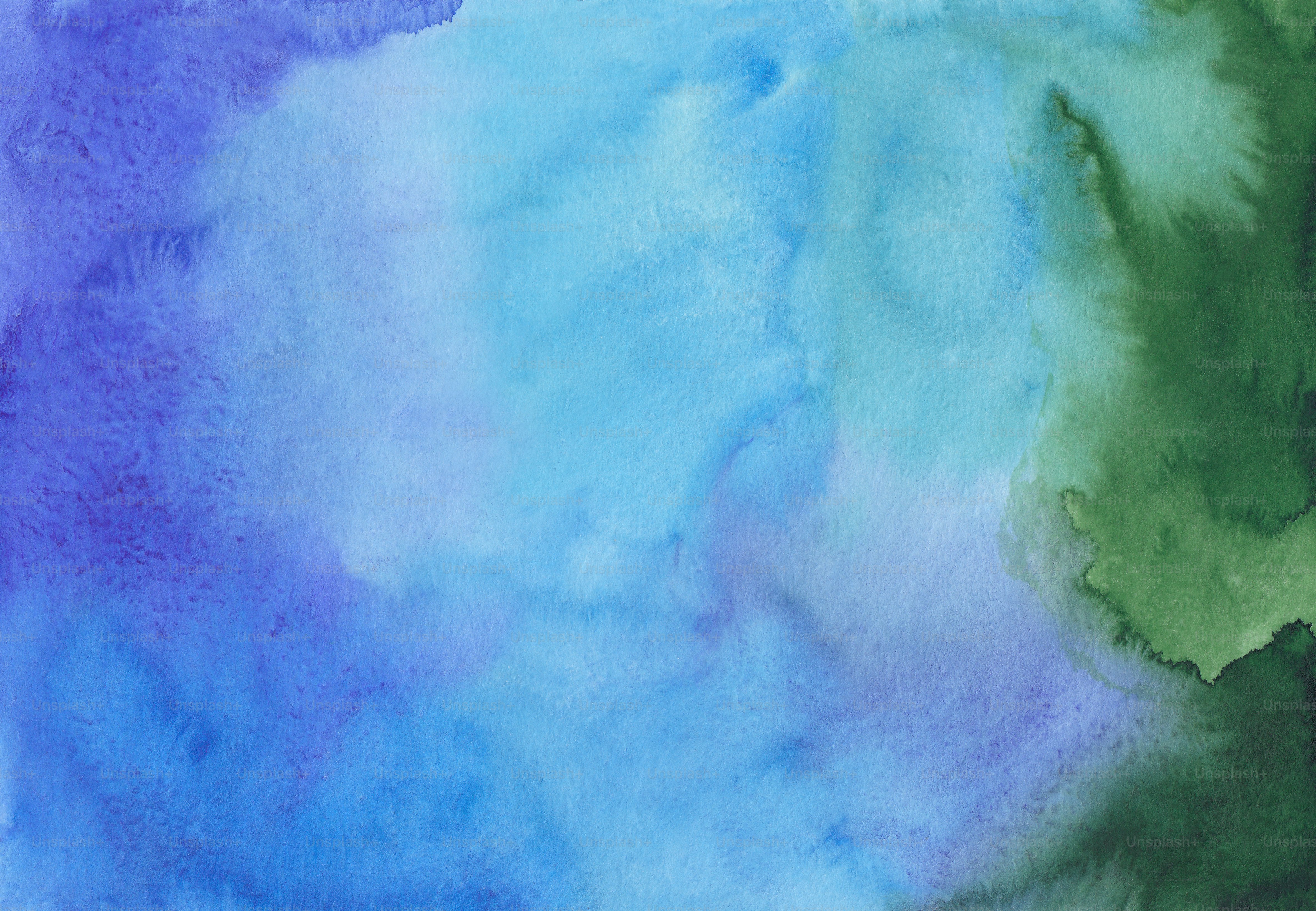 Ein Gemälde in blauen und grünen Farben