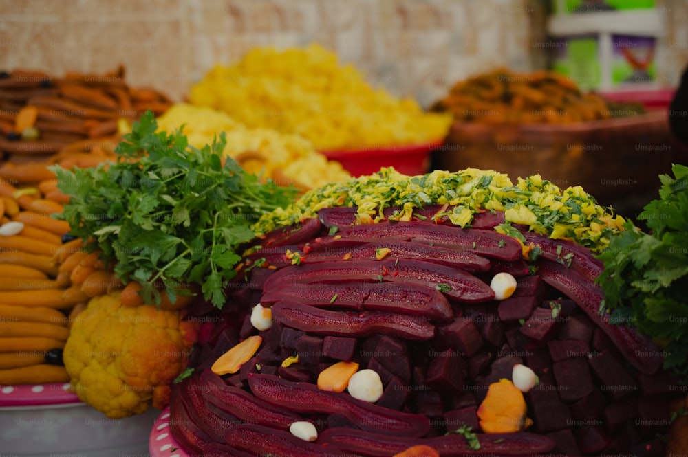 a bunch of food that is on a table