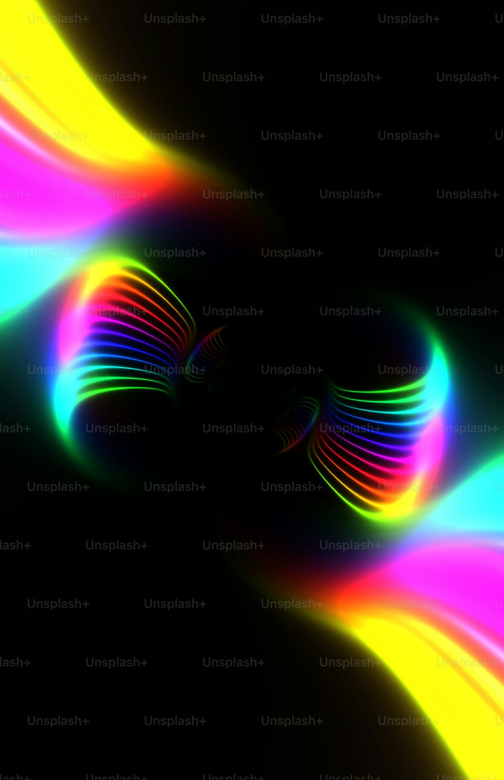 a black background with multicolored lines